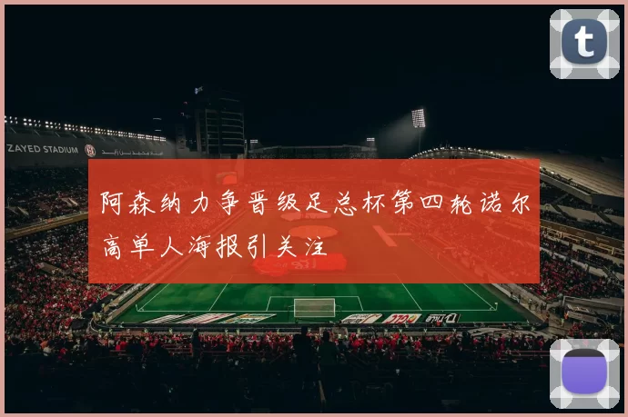 阿森纳力争晋级足总杯第四轮诺尔高单人海报引关注
